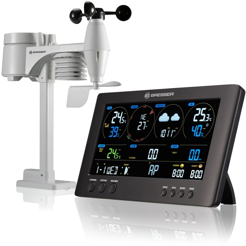 Bresser Μετεωρολογικός Σταθμός WiFi ClearView Weather Center με 7 Αισθητήρες