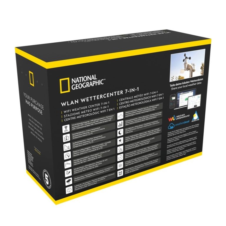 National Geographic Μετεωρολογικός Σταθμός WiFi Weather Center με 7 Αισθητήρες