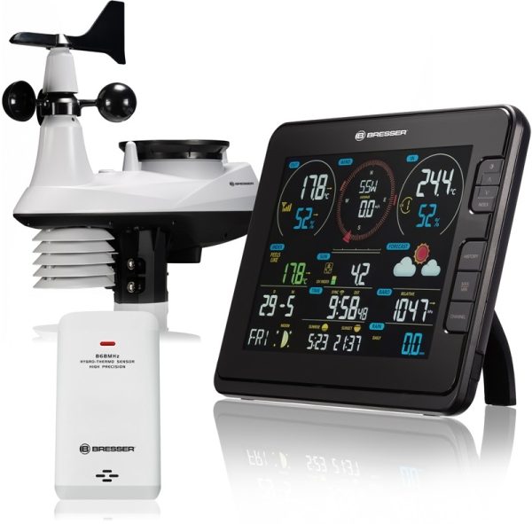 Bresser Μετεωρολογικός Σταθμός WiFi Weather Center με 7 Αισθητήρες και Ανεμιστήρα στον Κλωβό