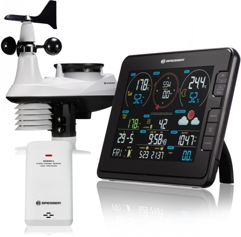 Bresser Μετεωρολογικός Σταθμός WiFi Weather Center με 7 Αισθητήρες και Ανεμιστήρα στον Κλωβό