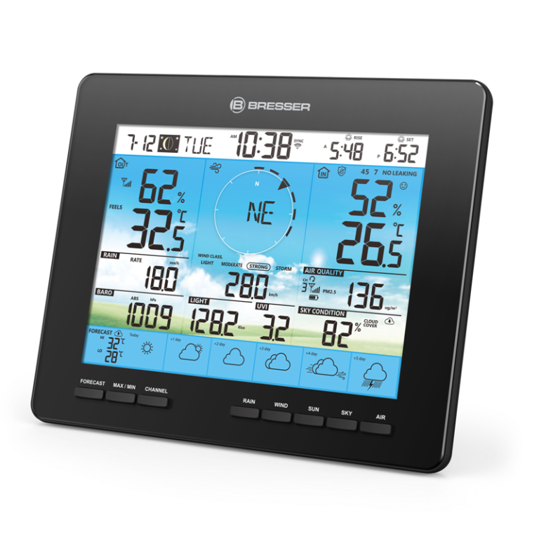 Bresser Μετεωρολογικός Σταθμός WiFi 4CAST PRO με 7 Αισθητήρες και Ηλιακό Πάνελ