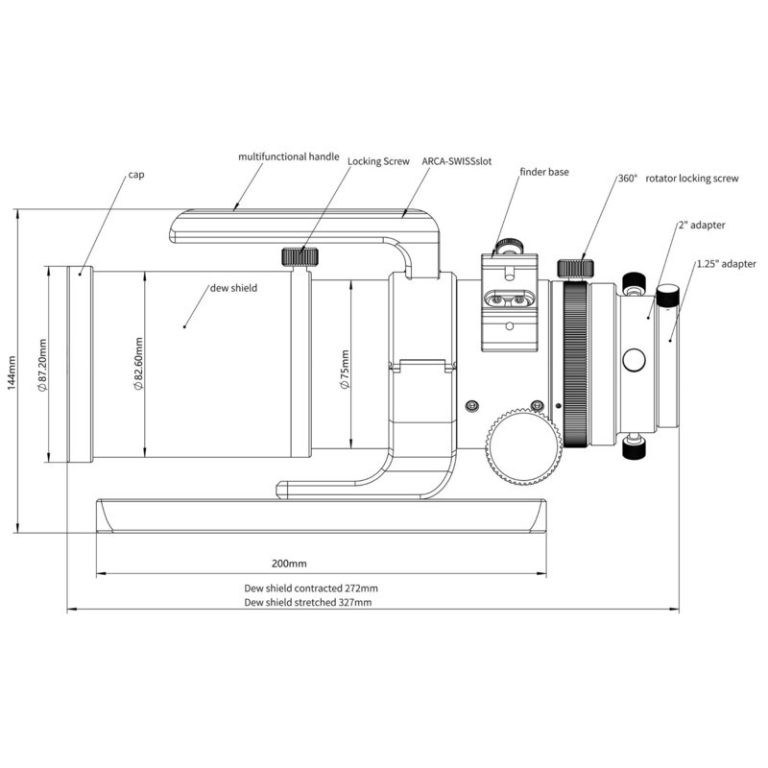Omegon Διοπτρικό Αποχρωματικό Pro APO AP 61/360 Triplet ED OTA