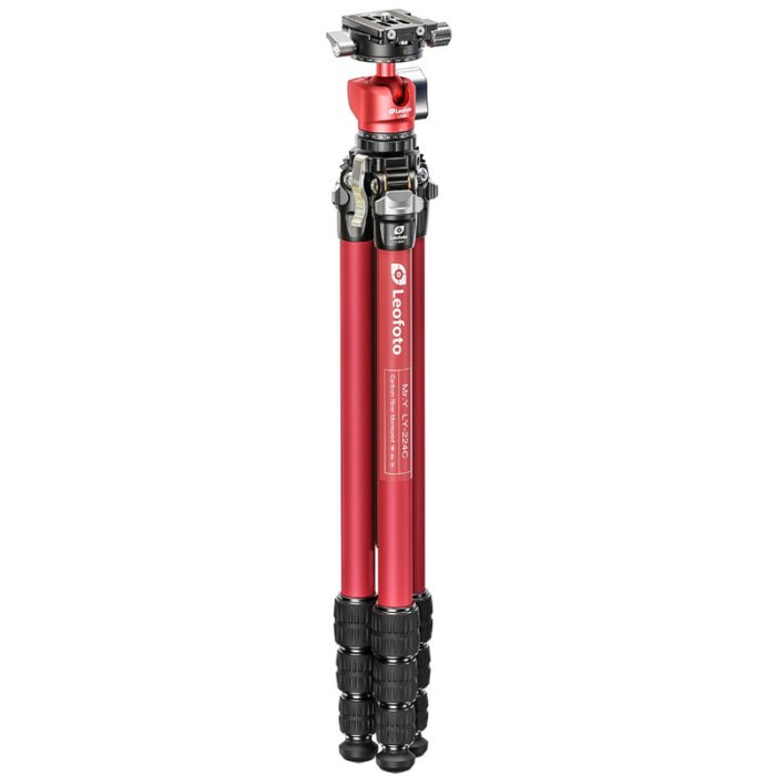Leofoto Τρίποδο Carbon LY-224C MR.Y + Κεφαλή LH-25R (Κόκκινο) - Image 1