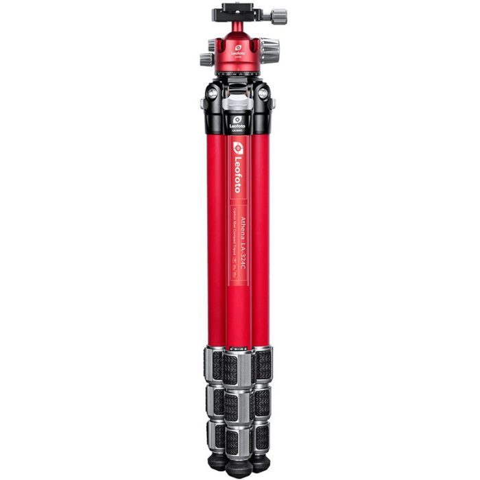 Leofoto Τρίποδο Carbon LA-324C Athena Red + Μαύρη Κεφαλή LH40 - Image 2