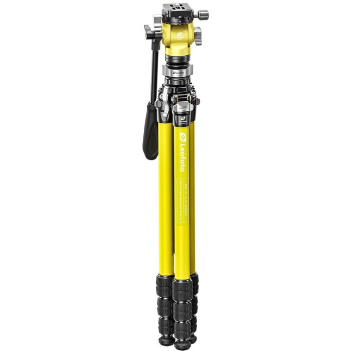Leofoto Τρίποδο Carbon LY-224C MR.Y + Κεφαλή Βίντεο BV-OR + Leveling Base LB-38 (Κίτρινο) - Image 2