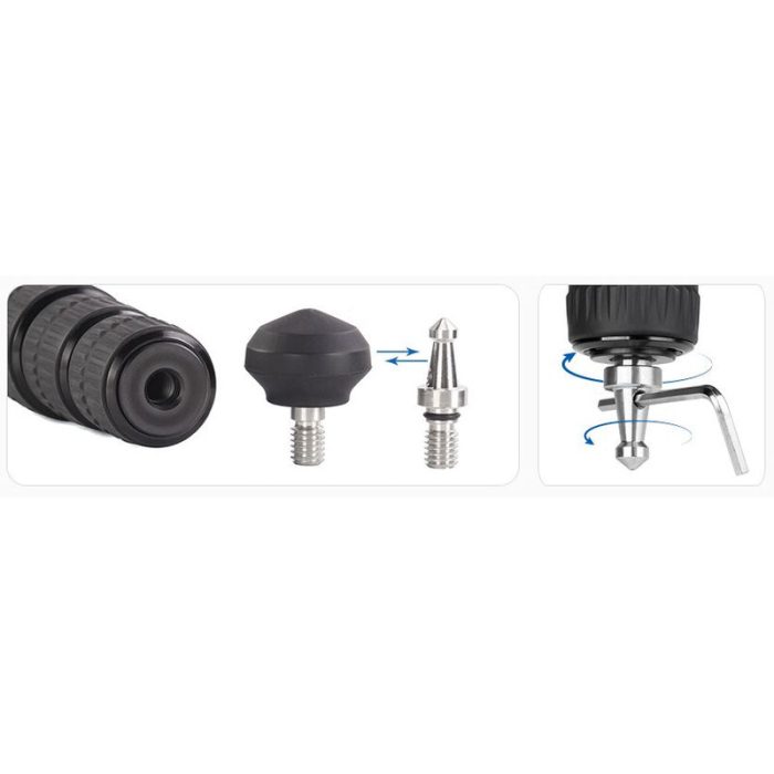 Leofoto Τρίποδο Carbon LS255CEX Ranger With Levelling Base + Κεφαλή Video Tilt BV-5 - Image 4
