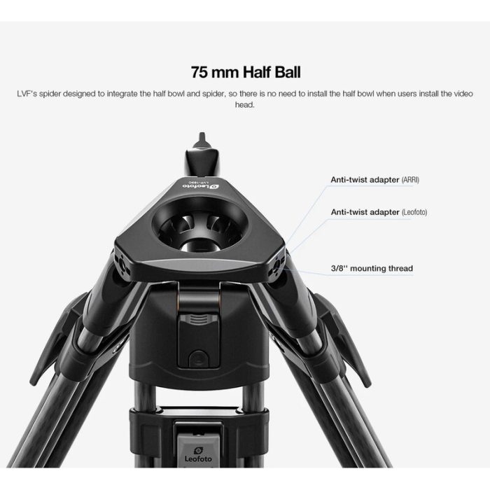 Leofoto Τρίποδο Carbon LVF163C + BV-15 Video Tripod Set - Image 4