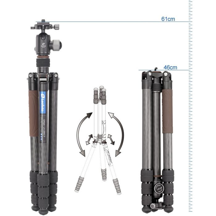 Leofoto Τρίποδο Carbon LX284CT Urban + Σφαιρική Κεφαλή XB38 - Image 2