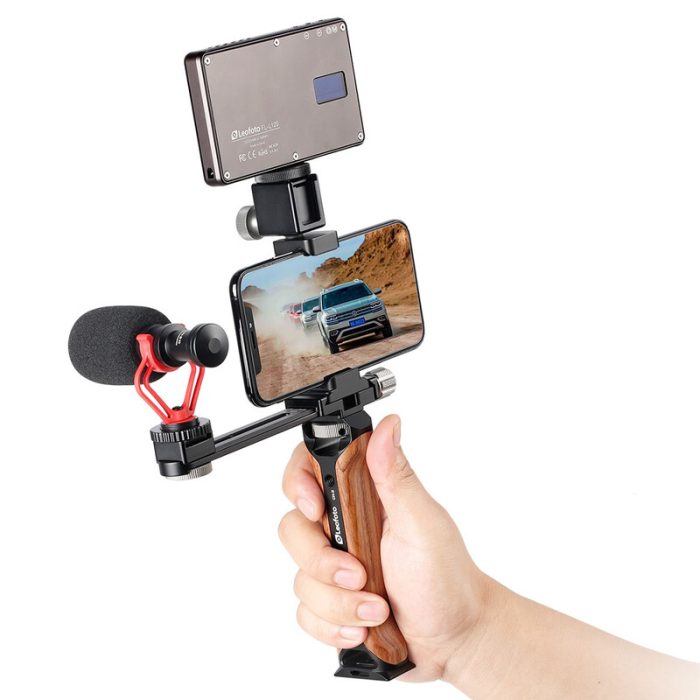 Leofoto MOJO Μονή Λαβή + Βάση Smartphone + Βάσεις Υποδοχής Φλας VC-1 - Image 6